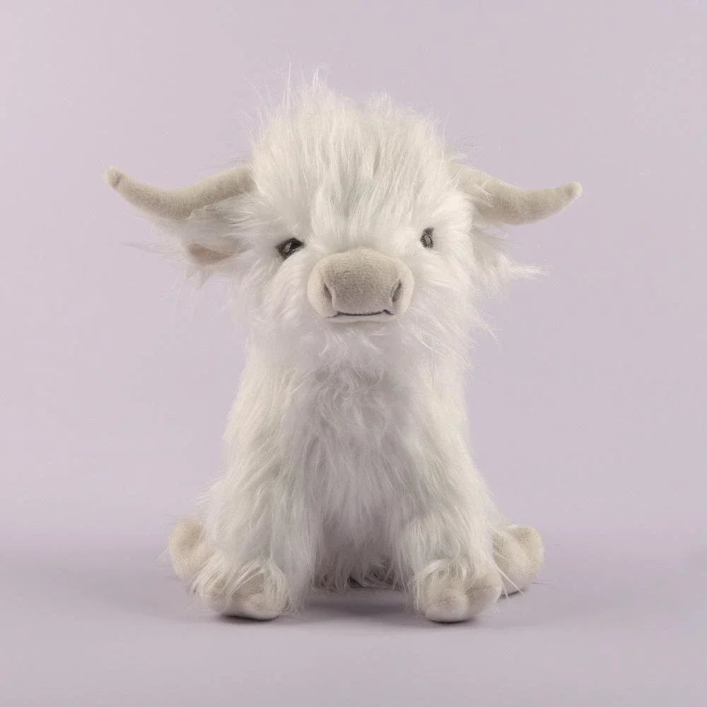25CM Kawaii Simulated Scottish Highland Cow Plush Toy Cute Calf Baby Animal Child Birthday Christmas Gift Filling Decoration