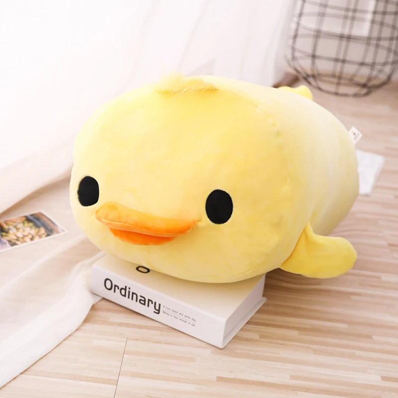 Cute Down Cotton Lying Duck Stuffed Yellow Duck Plush Toy Soft Children Pillow Cushion Nice Christmas Gifts for Girls Room Decor