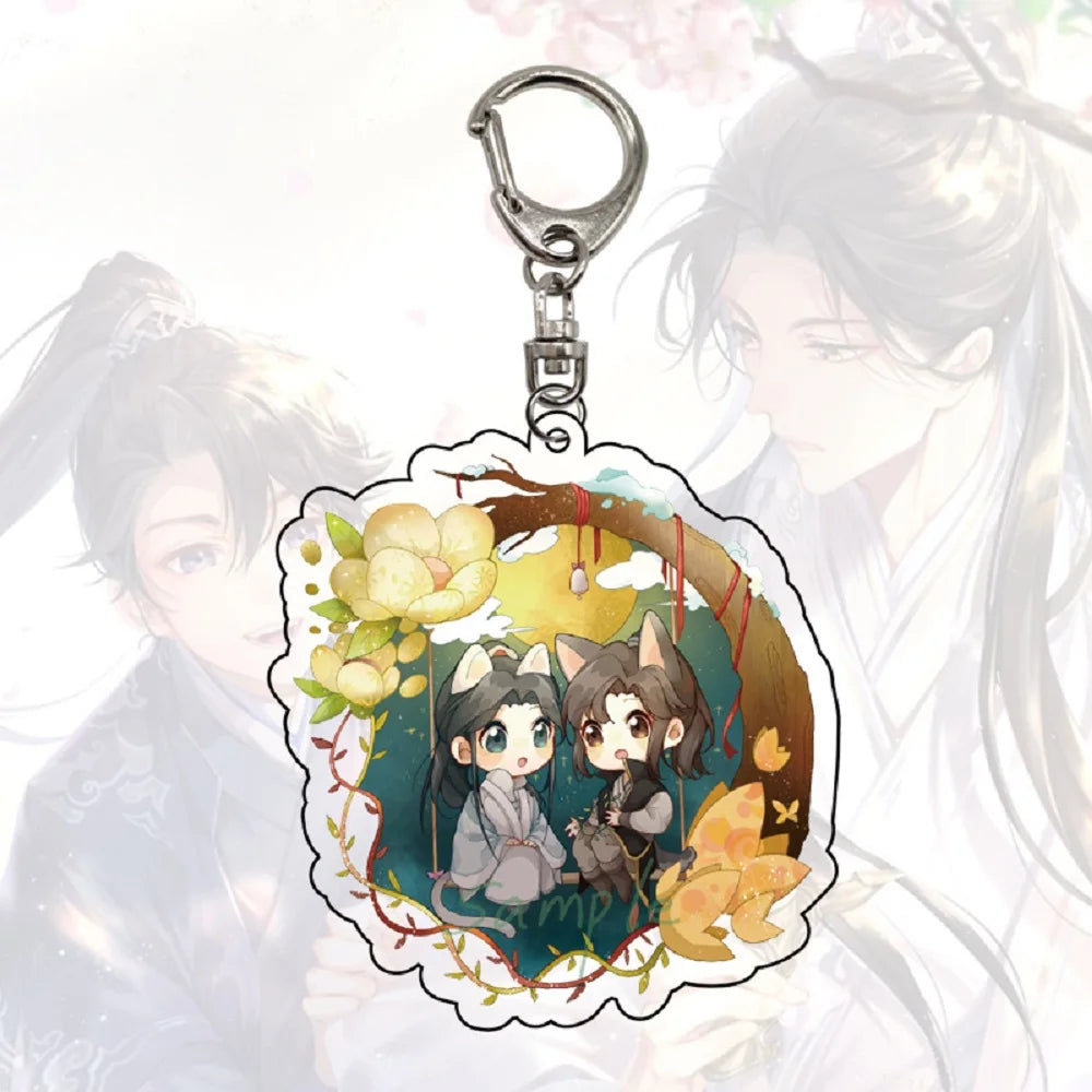 Cute Anime The Husky And His White Cat Shizun Keychain Chu Wanning Mo Ran Cosplay Acrylic Keyring Bag Pendant Fans Gift 6CM
