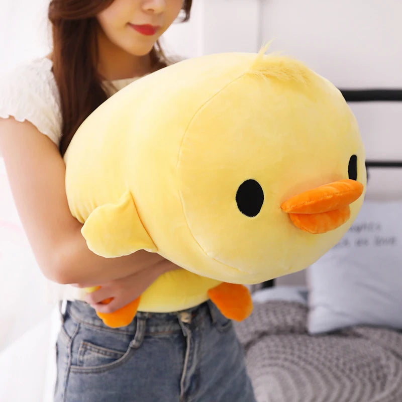 Cute Down Cotton Lying Duck Stuffed Yellow Duck Plush Toy Soft Children Pillow Cushion Nice Christmas Gifts for Girls Room Decor