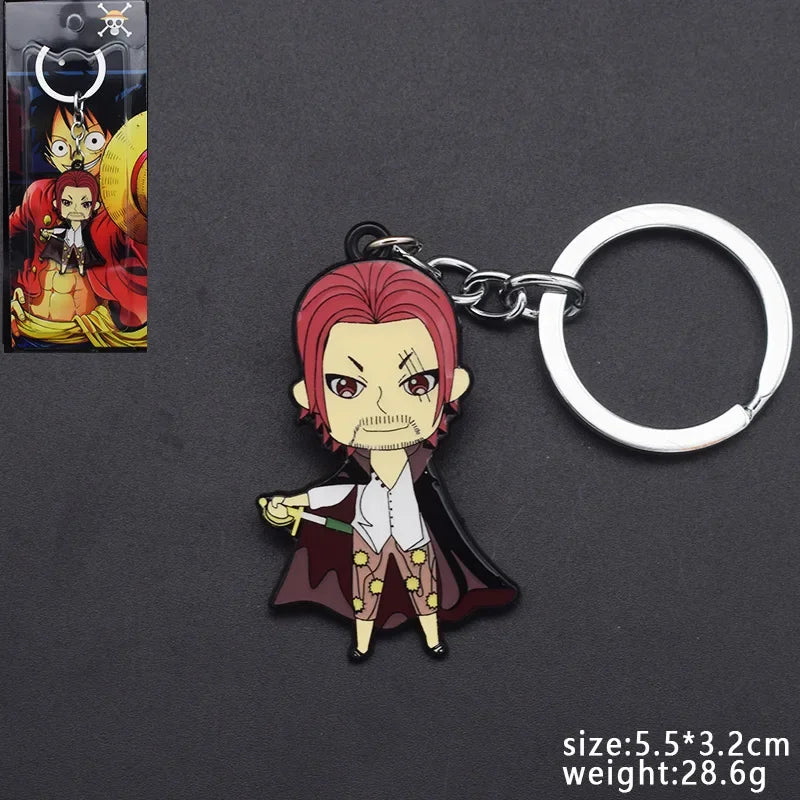 Anime One Piece Thousand Sunny Metal Keychain Cartoon Luffy Pirates Boat Brooch Keyring Bag Pendant for Women Men Kids Model Toy