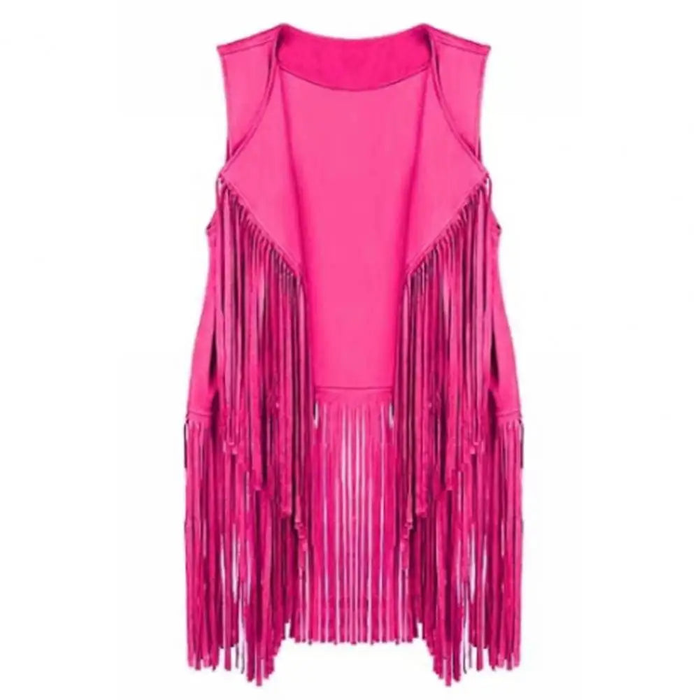 Women's Jacket Fringe Vest for Concerts Cosplay Hop Style with Lapel Waistcoat outdoor clothes