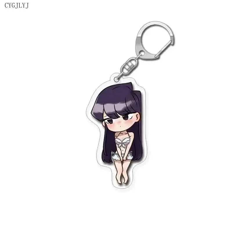 Cute Anime Keychain Komi San Wa Komyushou Desu Women Komi Shoko Tadano Hitohito Key Chain Man Acrylic Accesories Kawaii Chaveio