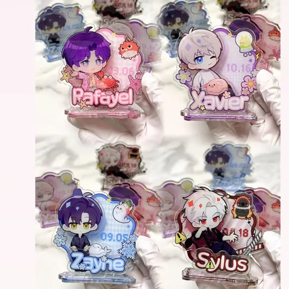 New Game Love and Deepspace Cute Anime Figure Xavier Zayne Rafayel ralayo Sylus Q Version Model Plate Desk Decor Fans Gift