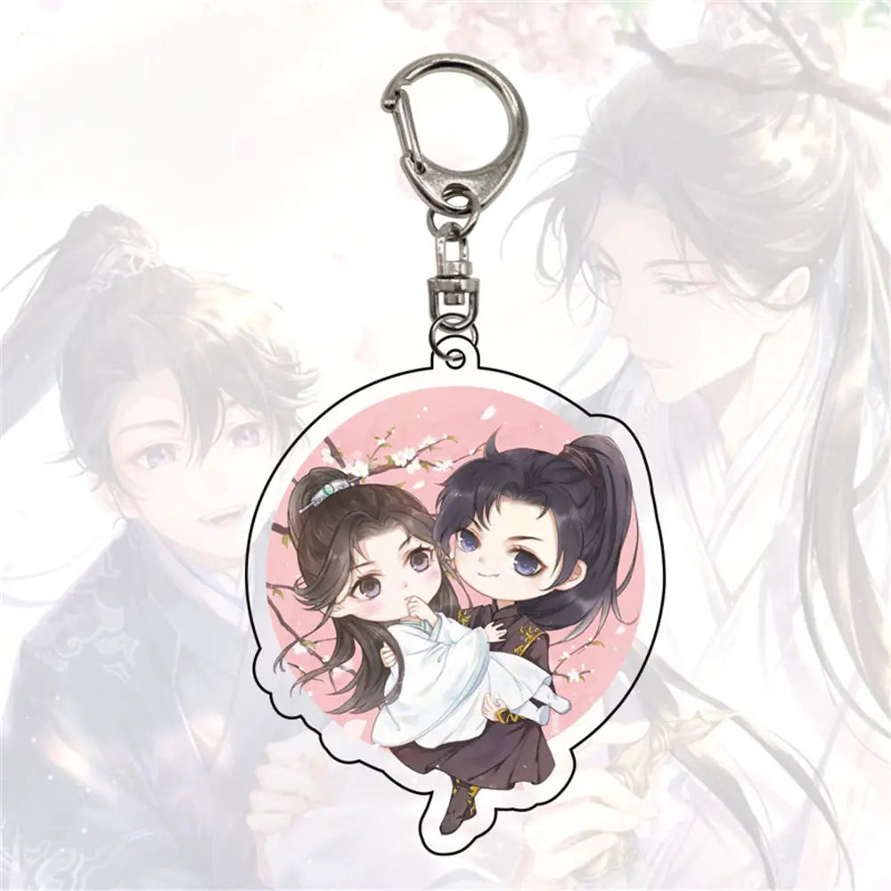 Cute Anime The Husky And His White Cat Shizun Keychain Chu Wanning Mo Ran Cosplay Acrylic Keyring Bag Pendant Fans Gift 6CM