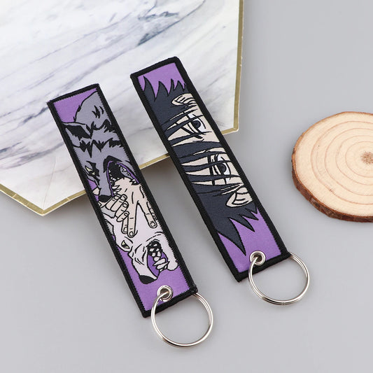 Anime Keychain for Motorcycle Keychain for Men Gifts and Cars Key Tag Embroidery Key Fashion Jewelry