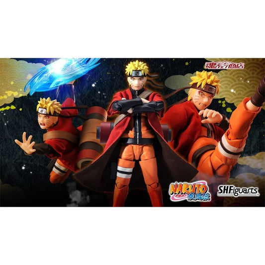 100% In Stock Original Bandai Naruto S.H.Figuarts SHF Uzumaki Naruto Sage Mode Savior of Konoha Anime Action Figures Model Toys