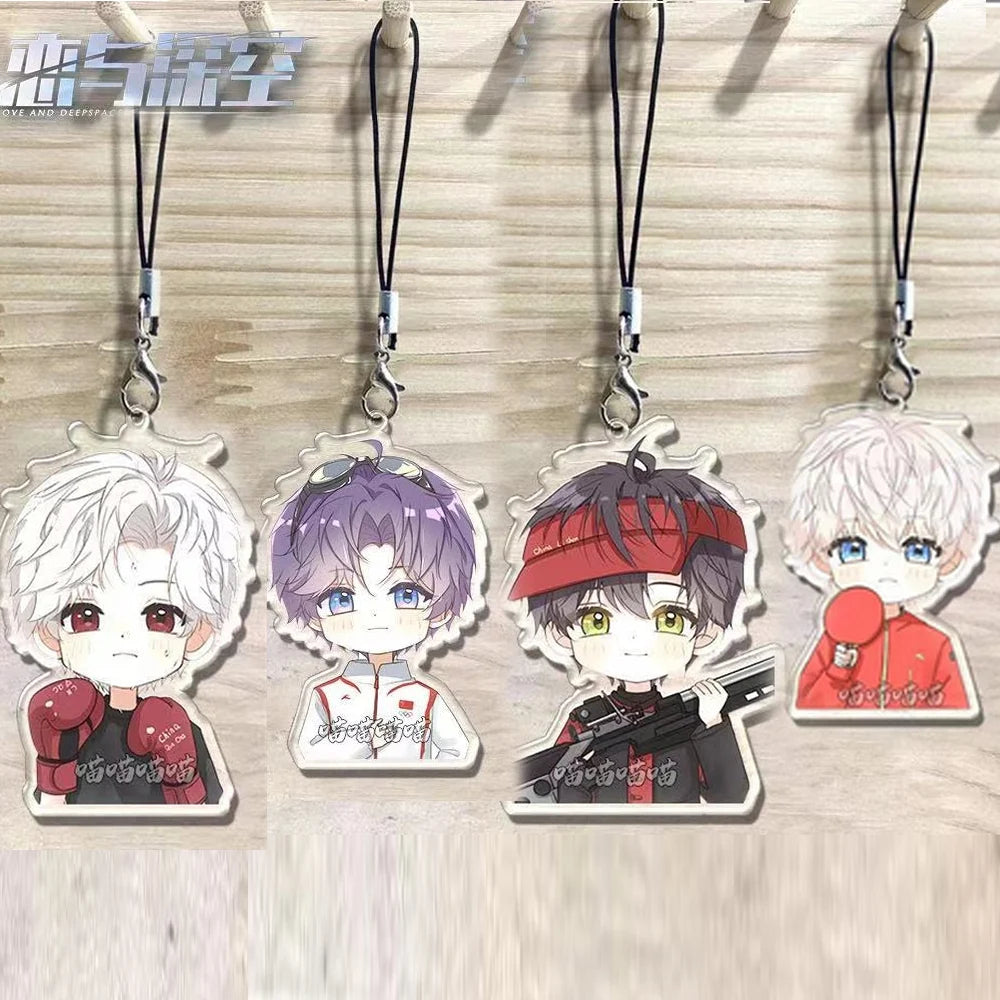 Sport Love and Deepspace Anime Mobile Phone Lanyard KeyChain Sylus Zayne Men Women Print Figure Hanging Key Rope Pendant Trinket