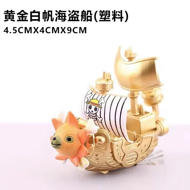 10CM Anime One Piece Going Merry Thousand Sunny Pirate Boat Mini Figure Ship Collectible Doll Pvc Model Toy Gift For Kids Fans