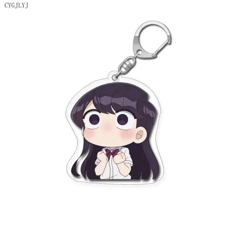 Cute Anime Keychain Komi San Wa Komyushou Desu Women Komi Shoko Tadano Hitohito Key Chain Man Acrylic Accesories Kawaii Chaveio