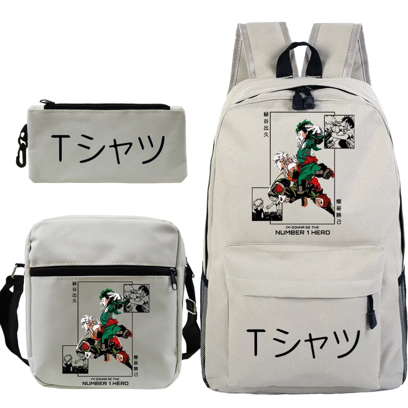 Anime My Hero Academia School Bags Boys Girls Cartoon Rucksack 3pcs Set Boku No Hero Academia Bookbag Children Backpacks Gift