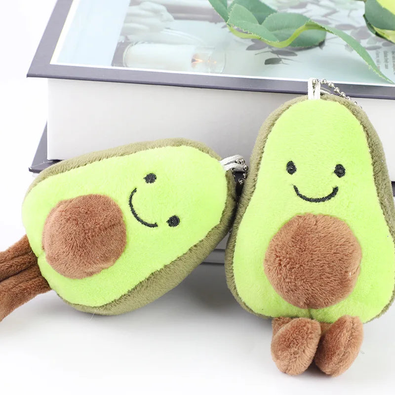 Stuffed Mini Toy Avocado Doll Keychain Cute Plush Schoolbag Pendant Car Key Children Gift Girl Claw Machine Doll