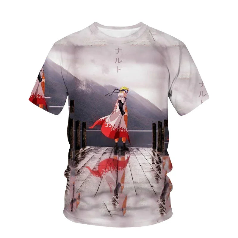 Naruto Boys Girls T-shirt Sasuke Men's T-shirt 3D Printing Shippuden Short-sleeved Anime Men's T-shirt Akatsuki Men's Clothing
