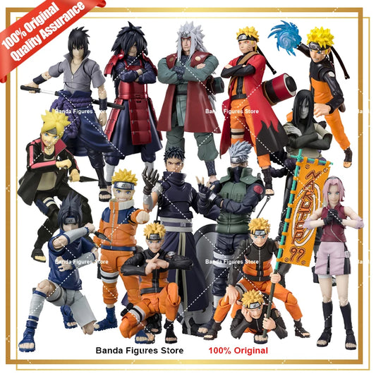 Original Bandai S.H.Figuarts Shf Naruto Shippuden Obito Uchiha Sasuke Kakashi In Stock Anime Action Collection Figures Model Toy