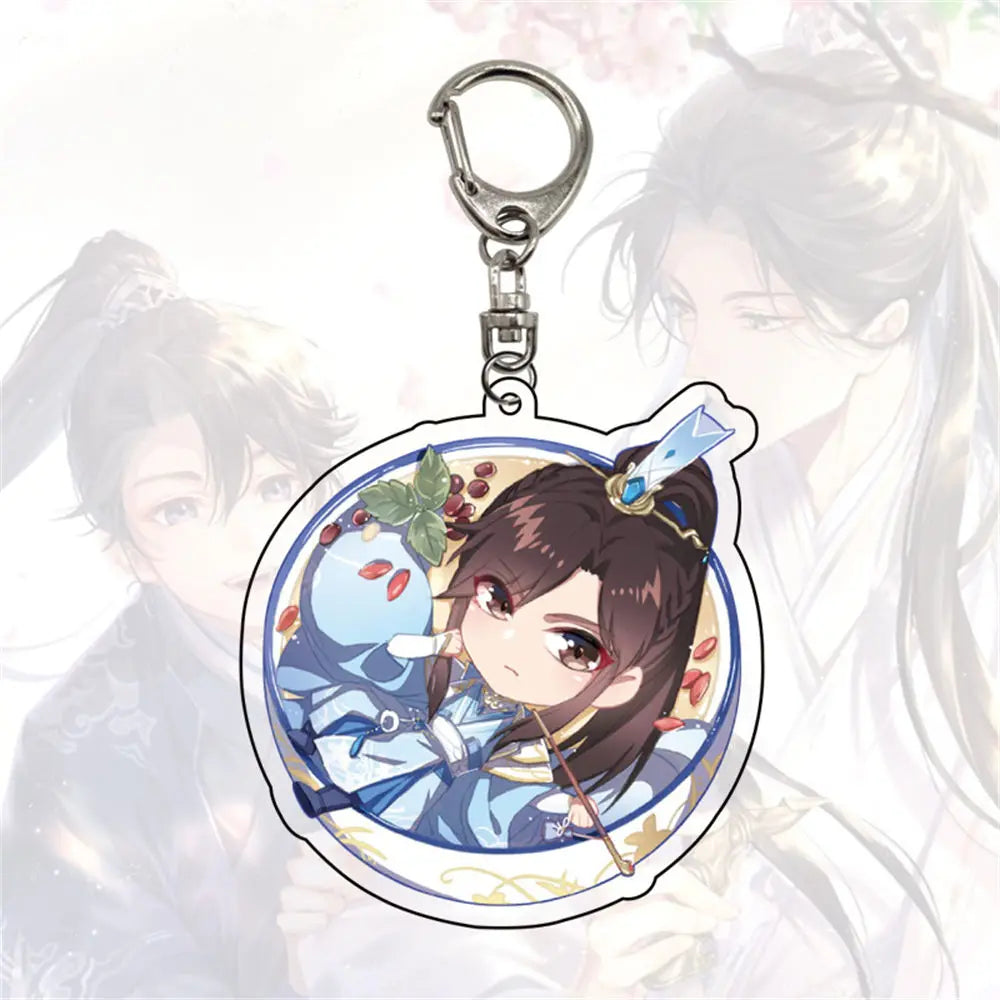 Cute Anime The Husky And His White Cat Shizun Keychain Chu Wanning Mo Ran Cosplay Acrylic Keyring Bag Pendant Fans Gift 6CM