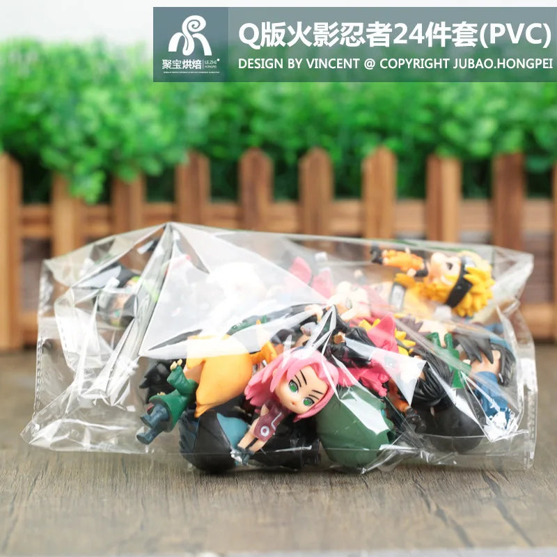 1pcs Random Style 24 styles 7CM New Anime NARUTO Akatsuki Kakashi Uchiha Itachi Q version kawaii figure PVC model toys doll gift