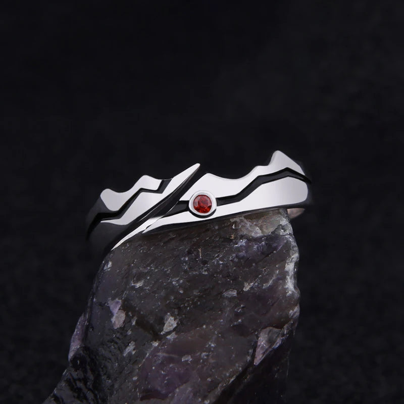 Anime Bungo Stray Dogs Ryunosuke Akutagawa Ring S925 Sterling Silver Adjustable Ring Jewelry Women Men Cosplay Props Gift