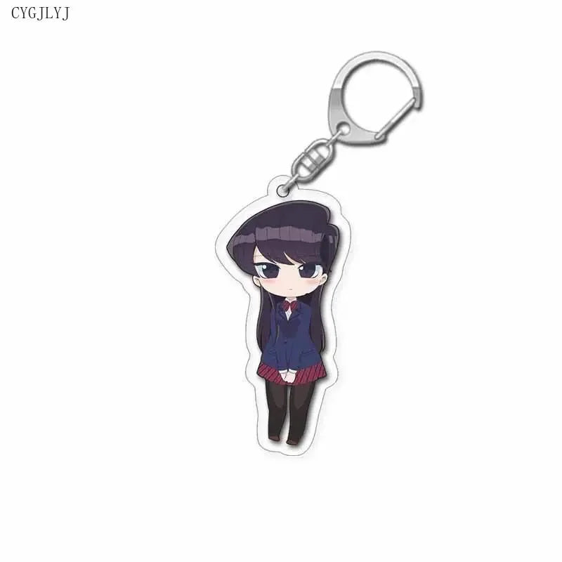 Cute Anime Keychain Komi San Wa Komyushou Desu Women Komi Shoko Tadano Hitohito Key Chain Man Acrylic Accesories Kawaii Chaveio