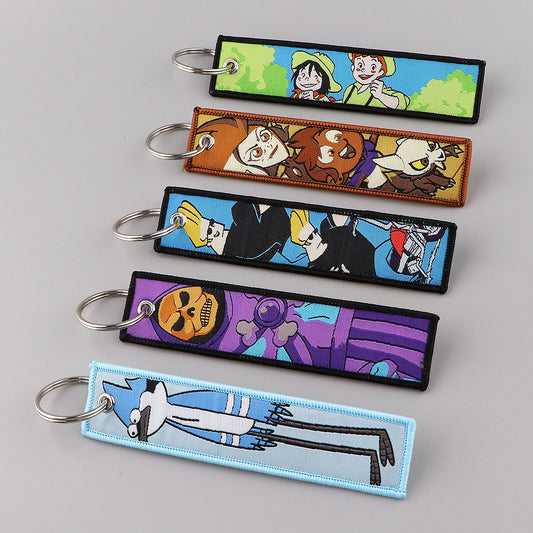The Owl House Embroidered Keys Tag Anime Jet Tag Keychains for Motorcycles Cars Backpack Fashion Key Ring Gifts Accessories