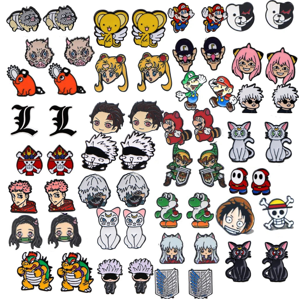 Wholesale Hot Japanese Anime Series Earrings For Women Cute Cartoon Stud Earrings