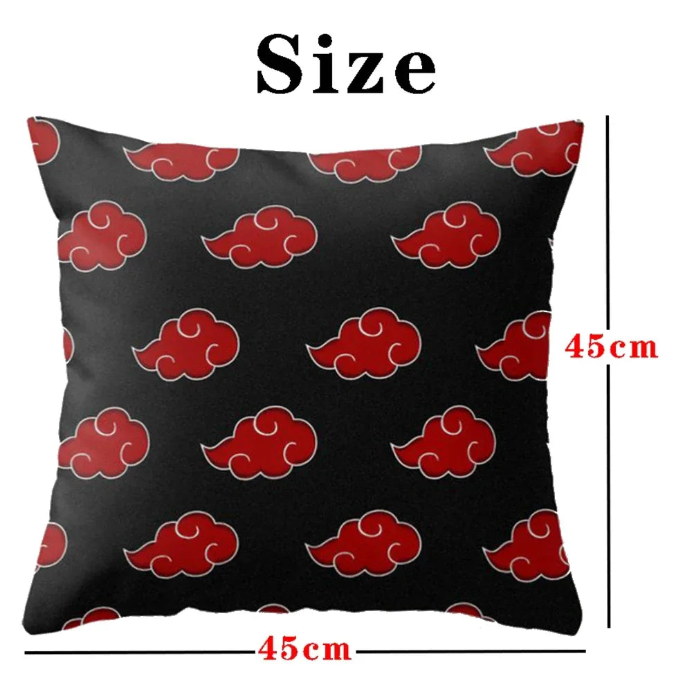 Anime Naruto Printed Pillow Case Red Cloud Uchiha Itachi Action Figures Square Pillow Covers Cushion Sofa Decor Cover Toys Gift