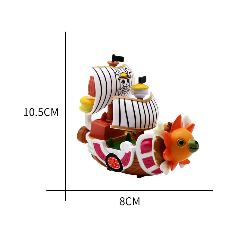 10CM Anime One Piece Going Merry Thousand Sunny Pirate Boat Mini Figure Ship Collectible Doll Pvc Model Toy Gift For Kids Fans