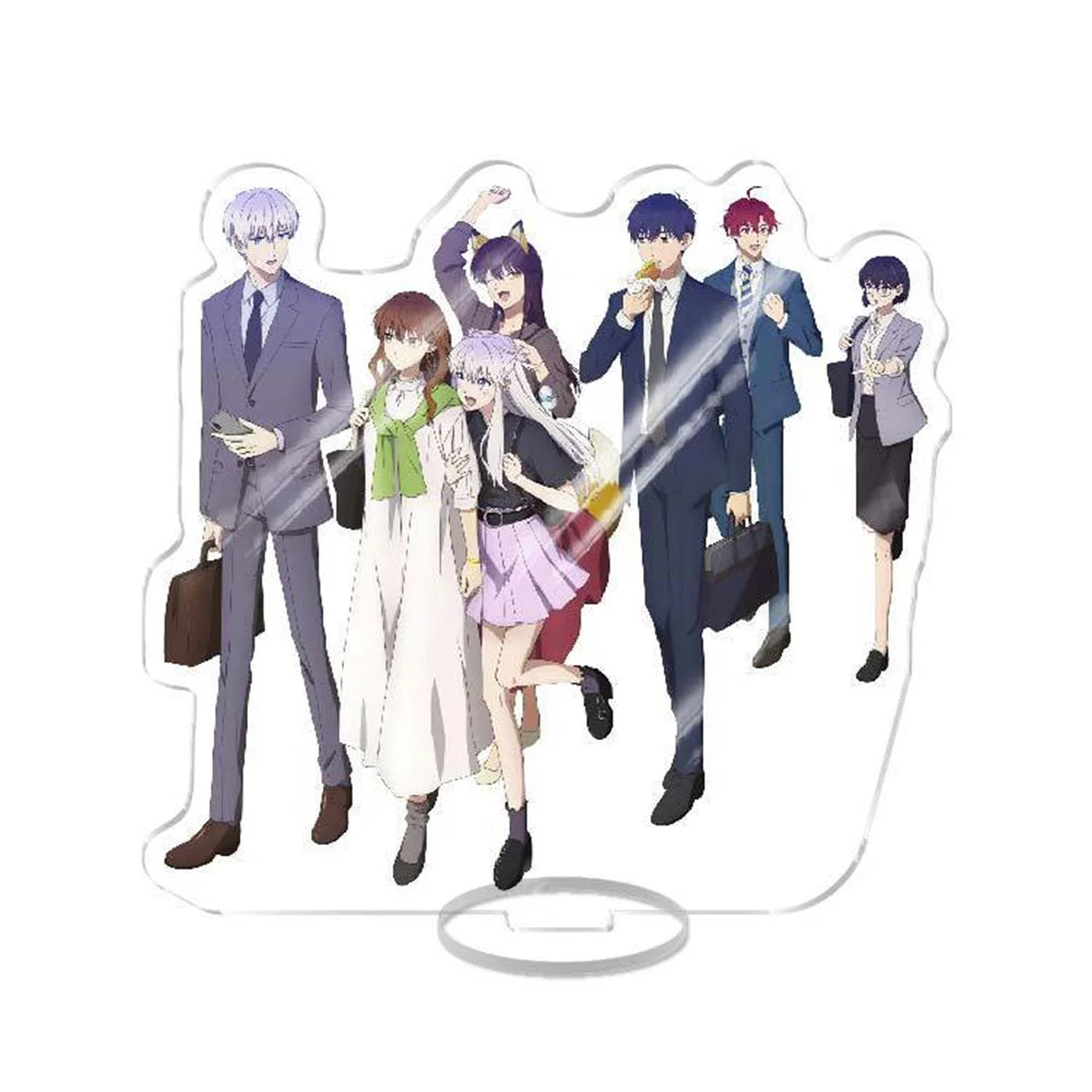 15CM Cartoon Anime Figure The Ice Guy and His Cool Female Colleague  Acrylic Stand Model Plate Desktop Office Home Collection