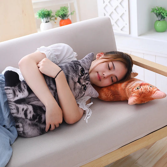 1pc 50cm Simulation Plush Cat Pillows Soft Stuffed Animals Cushion Sofa Decor Cartoon Plush Toys for Children Kids Gift