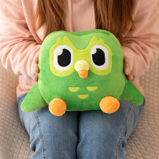 Kawaii Duolingo Green Owl Plush Toy Plushie of Duo The Owl Cartoon Anime Owl Doll Soft Stuffed Animal Children Birthday Gift