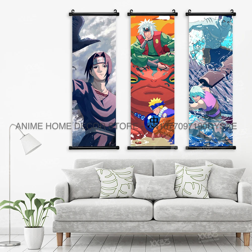 Naruto Posters Senjyuu Hashiram Hanging Painting Tobirama Wall Art Sarutobi Hiruzen Anime Scrolls Picture Namikaze Minato Decor