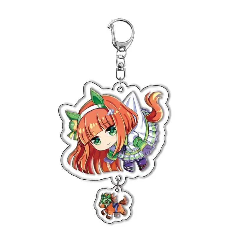 Cute Anime Pretty Derby Shuttle Mejiro Mcqueen Symboli Rudolf Kawaii Acrylic Keychain Jewelry Cosplay Costumes Props Peripherals