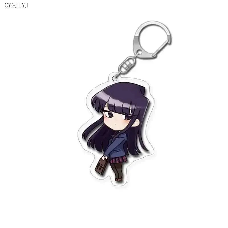 Cute Anime Keychain Komi San Wa Komyushou Desu Women Komi Shoko Tadano Hitohito Key Chain Man Acrylic Accesories Kawaii Chaveio