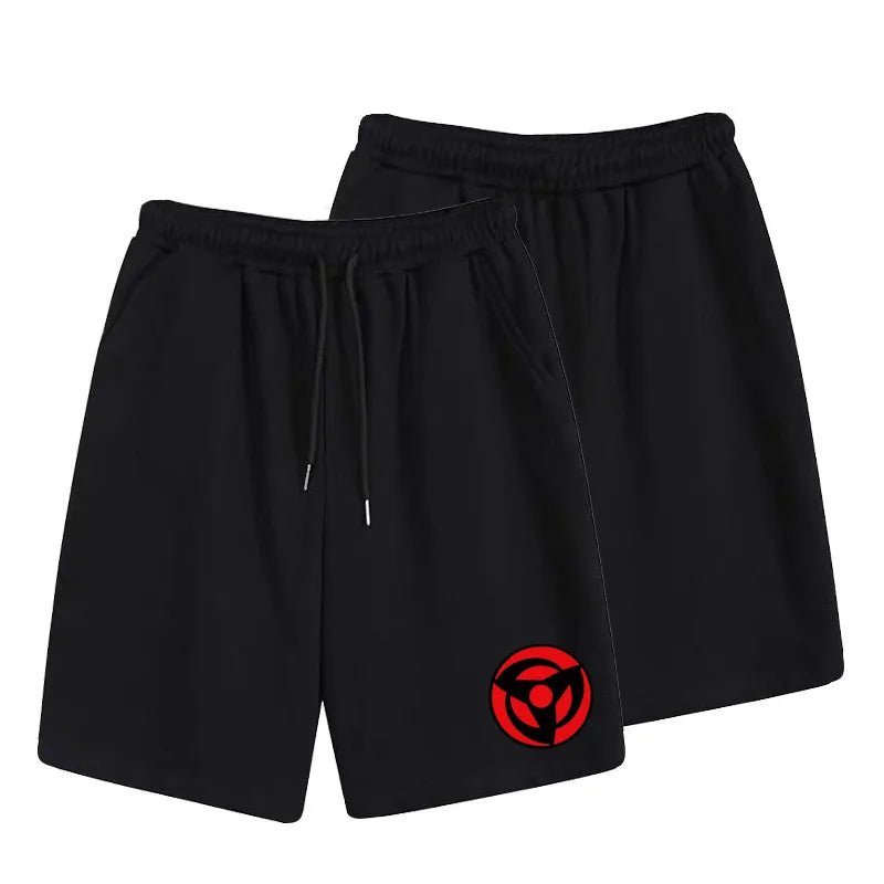 Naruto cartoon print summer casual shorts anime Akira organization Naruto peripheral micro-elastic loose sports shorts men