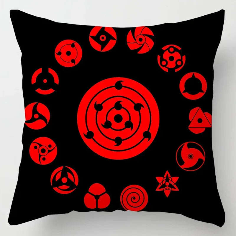Anime Naruto Printed Pillow Case Red Cloud Uchiha Itachi Action Figures Square Pillow Covers Cushion Sofa Decor Cover Toys Gift