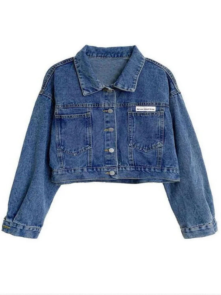 Women Jean Clothes Set ,Denim Jacket + Half Skirt Two-piece Set
