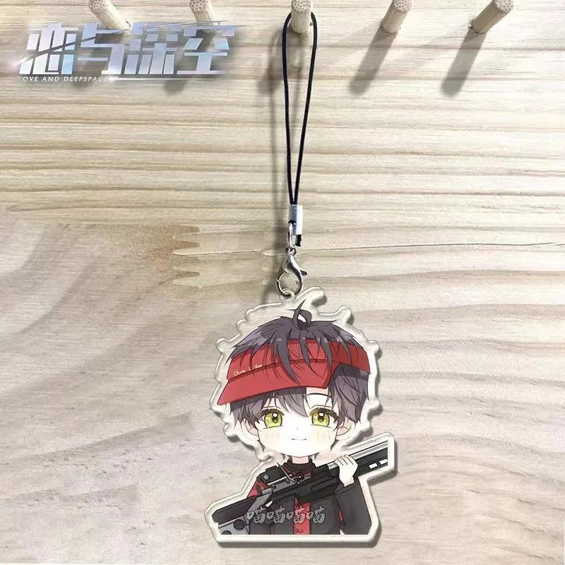 Sport Love and Deepspace Anime Mobile Phone Lanyard KeyChain Sylus Zayne Men Women Print Figure Hanging Key Rope Pendant Trinket