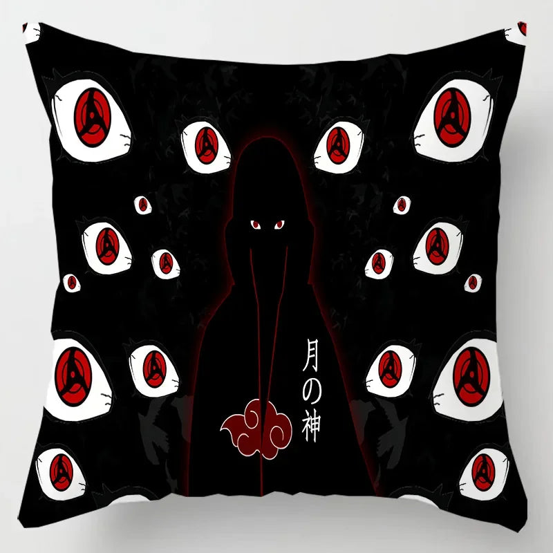 Anime Naruto Printed Pillow Case Red Cloud Uchiha Itachi Action Figures Square Pillow Covers Cushion Sofa Decor Cover Toys Gift