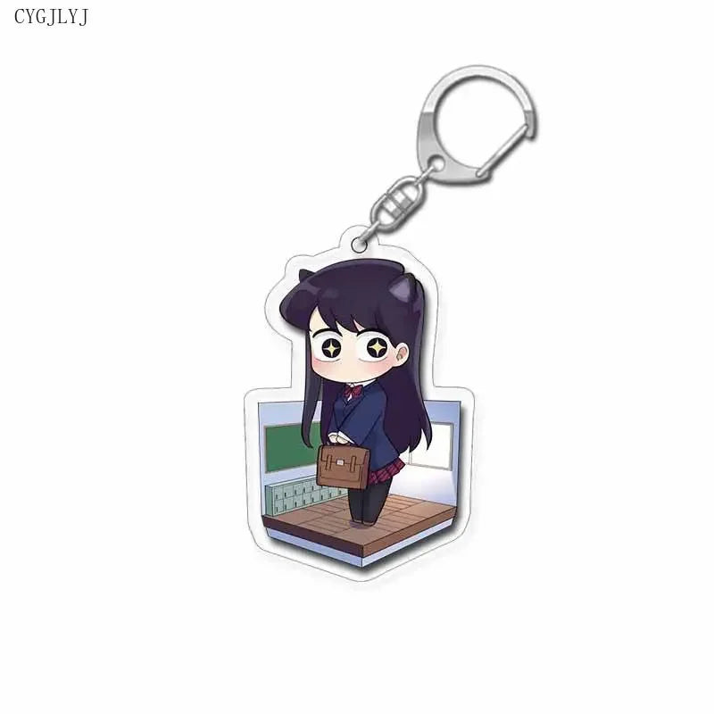 Cute Anime Keychain Komi San Wa Komyushou Desu Women Komi Shoko Tadano Hitohito Key Chain Man Acrylic Accesories Kawaii Chaveio