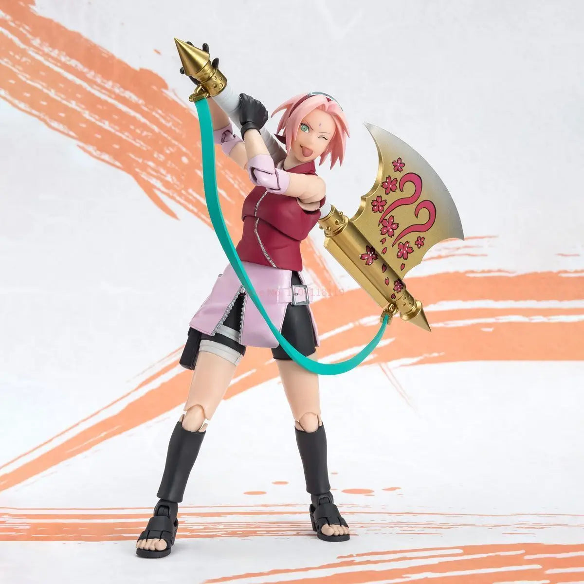 Original Bandai Anime Action Figure Naruto Shfiguarts Haruno Sakura Narutop99 Edition Finished Model Kit Toy Children Gift