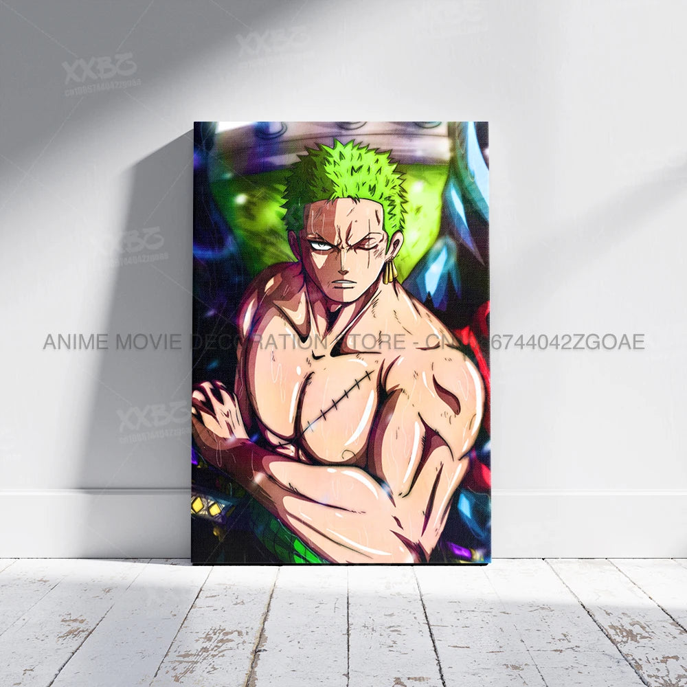 ONE PIECE Poster Roronoa Zoro Decorative Painting Anime Home Decor Straw Hat Pirates Canvas Picture Pirate Hunter Wall Art Mural
