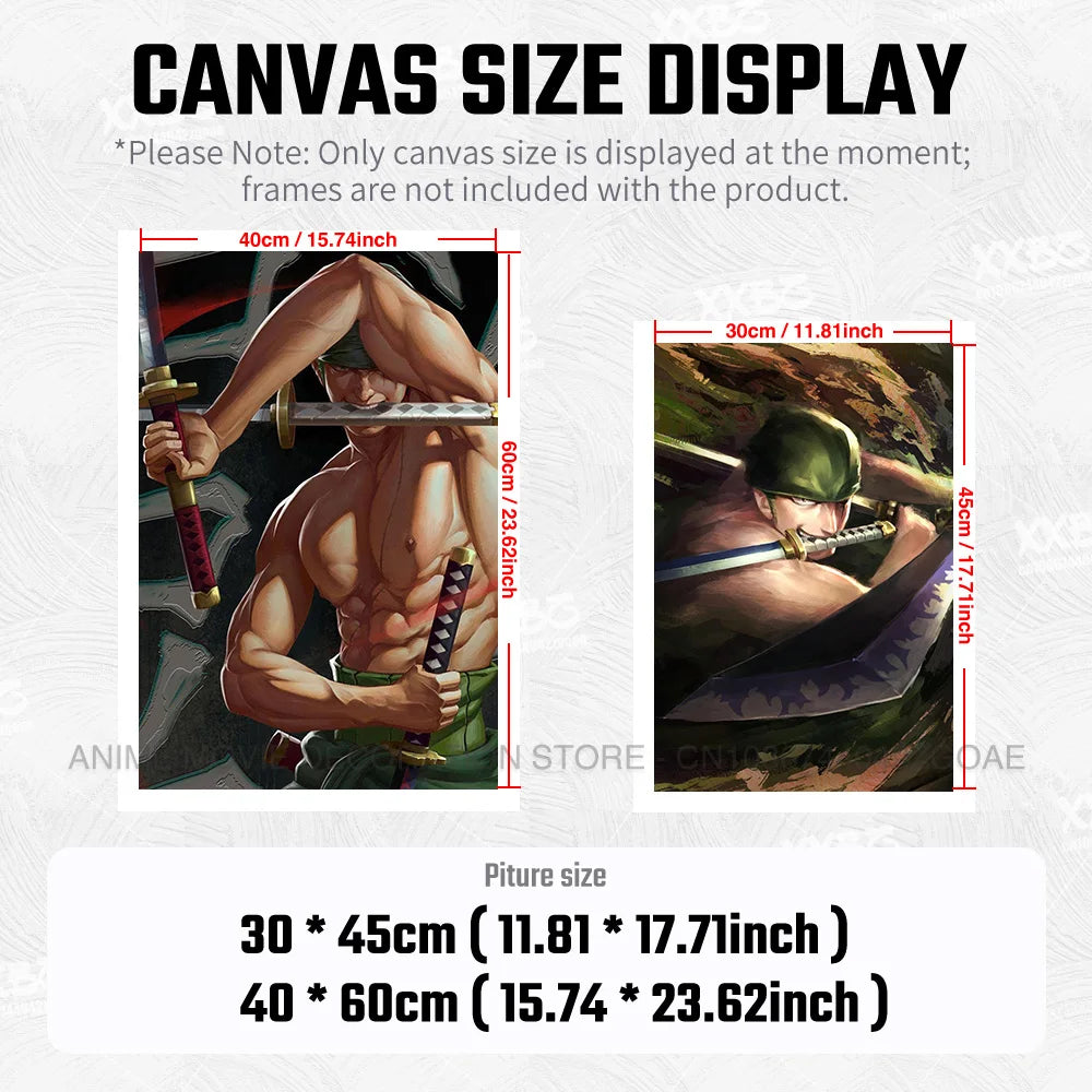 ONE PIECE Poster Roronoa Zoro Decorative Painting Anime Home Decor Straw Hat Pirates Canvas Picture Pirate Hunter Wall Art Mural