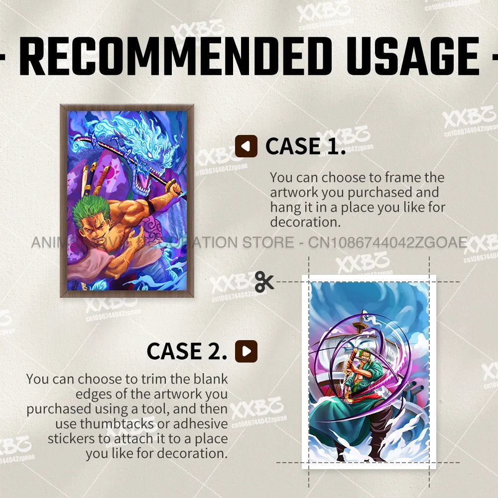 ONE PIECE Poster Roronoa Zoro Decorative Painting Anime Home Decor Straw Hat Pirates Canvas Picture Pirate Hunter Wall Art Mural