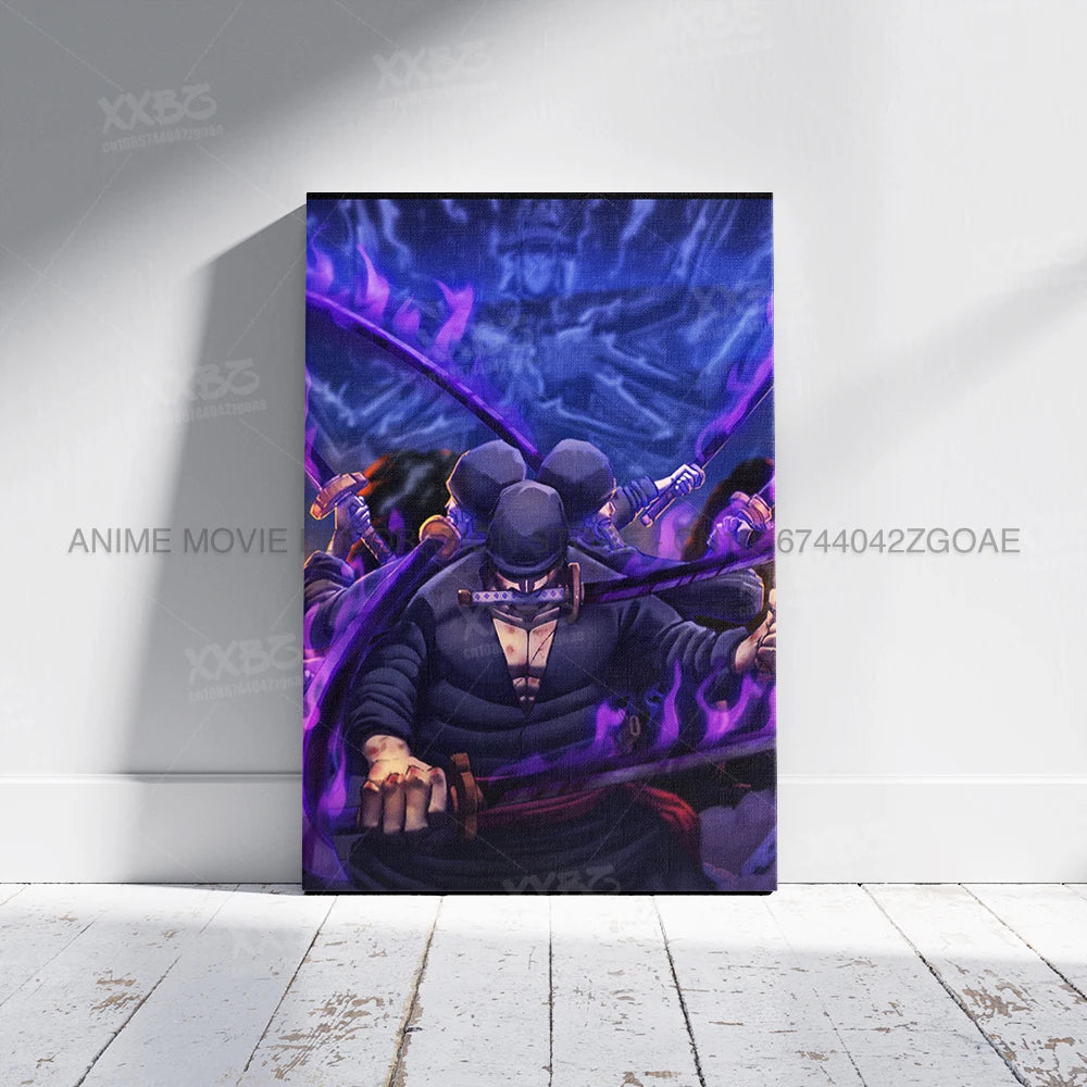 ONE PIECE Poster Roronoa Zoro Decorative Painting Anime Home Decor Straw Hat Pirates Canvas Picture Pirate Hunter Wall Art Mural