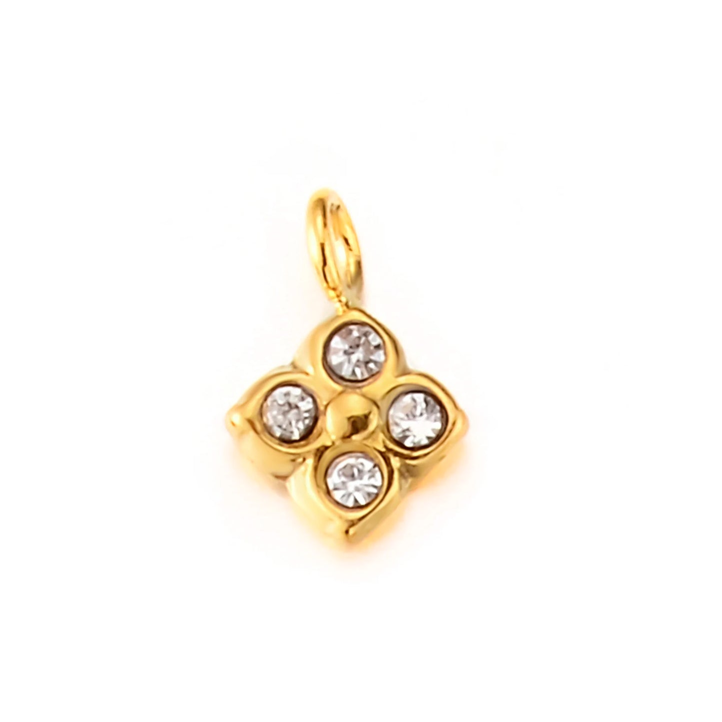 5pcs Mini Stainless Steel Pendant With Rhinestone Star Eyes Cross Ox Horn Charm DIY Bracelet Necklace Jewelry Making Accessories