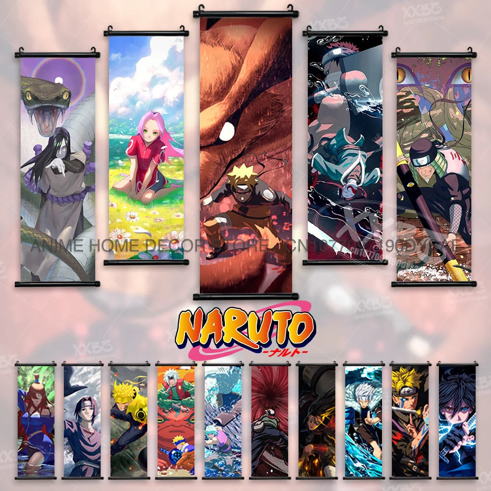 Naruto Posters Senjyuu Hashiram Hanging Painting Tobirama Wall Art Sarutobi Hiruzen Anime Scrolls Picture Namikaze Minato Decor