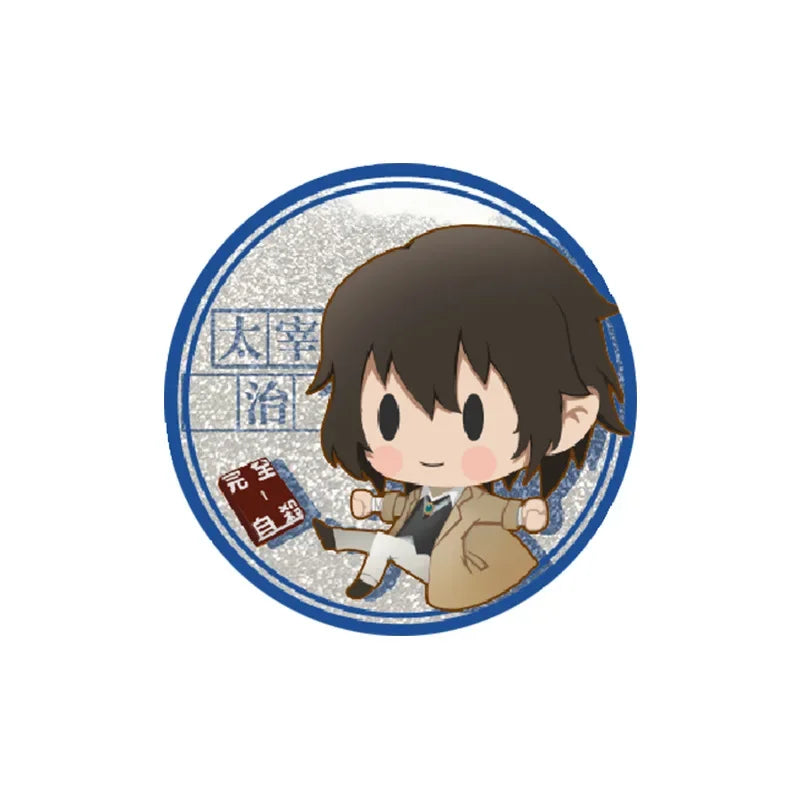 58mm Anime Popular Brooches Dazai Osamu Kunikida Doppo Edogawa Rampo Figure Badge Kawaii Enamel Pin Accessories Decor Collection
