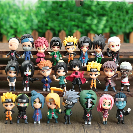 1pcs Random Style 24 styles 7CM New Anime NARUTO Akatsuki Kakashi Uchiha Itachi Q version kawaii figure PVC model toys doll gift