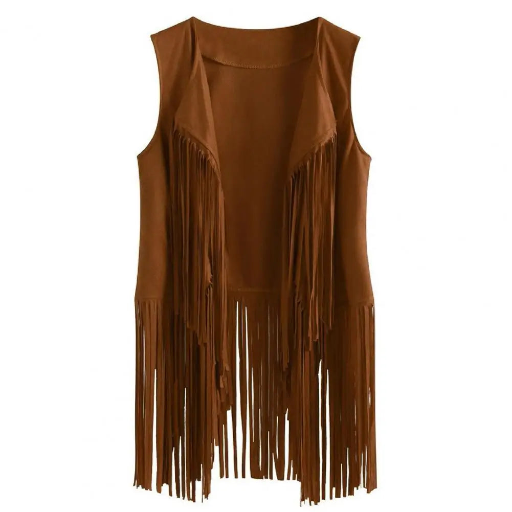 Women's Jacket Fringe Vest for Concerts Cosplay Hop Style with Lapel Waistcoat outdoor clothes
