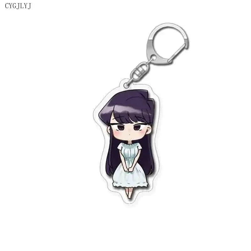 Cute Anime Keychain Komi San Wa Komyushou Desu Women Komi Shoko Tadano Hitohito Key Chain Man Acrylic Accesories Kawaii Chaveio