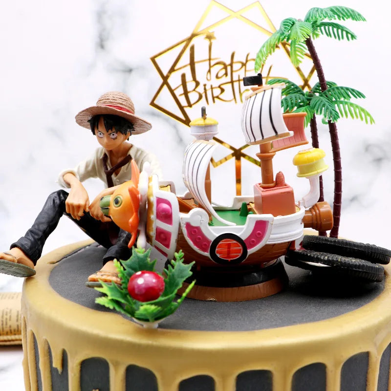 10CM Anime One Piece Going Merry Thousand Sunny Pirate Boat Mini Figure Ship Collectible Doll Pvc Model Toy Gift For Kids Fans